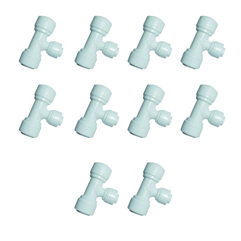 YZMSZ YZM Tee 3/8" to 1/4" to 3/8" OD tube Quick Connect fittings RO Water Filters (10pcs) â€¦ - Image 1